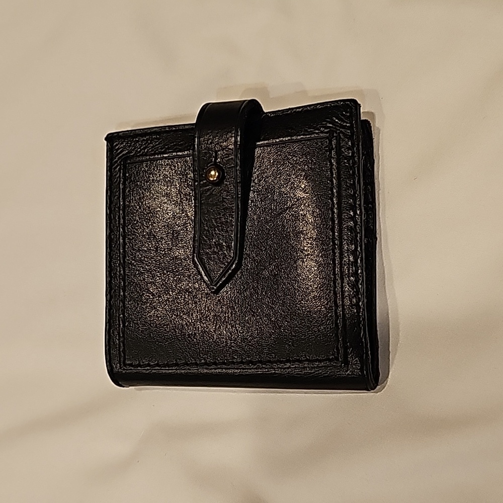 Madewell small black leather waller
